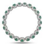 Pulsera tipo Ryan -Plata ley 925 y esmeralda natural de muzo