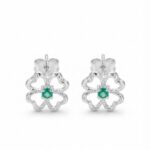 Topos flor, plata ley 925 y esmeralda natural